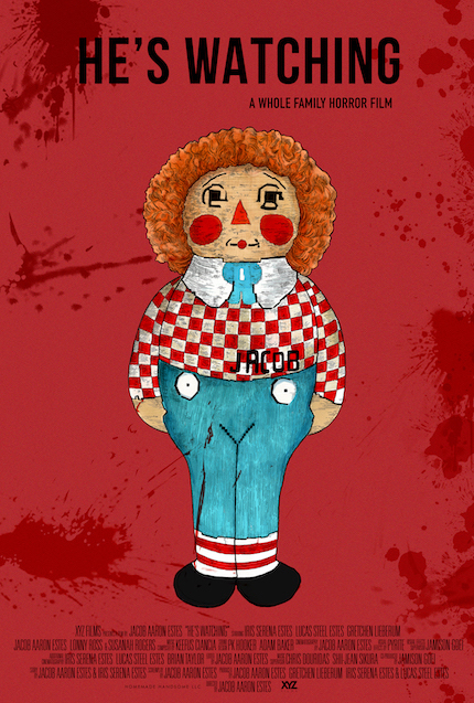 Exclusive Debut: HE'S WATCHING Alt Poster - Bloody Doll by Valentina Fariello